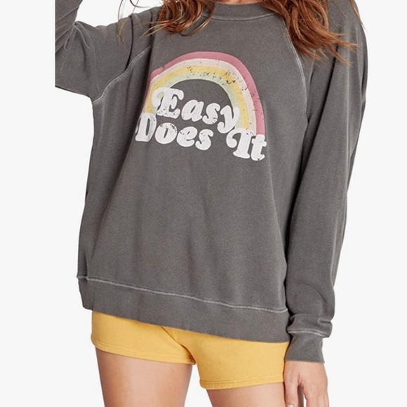 NEW Wildfox Easy Does It Crewneck Oversized Sweatshirt, Sz XS - Picture 3 of 9